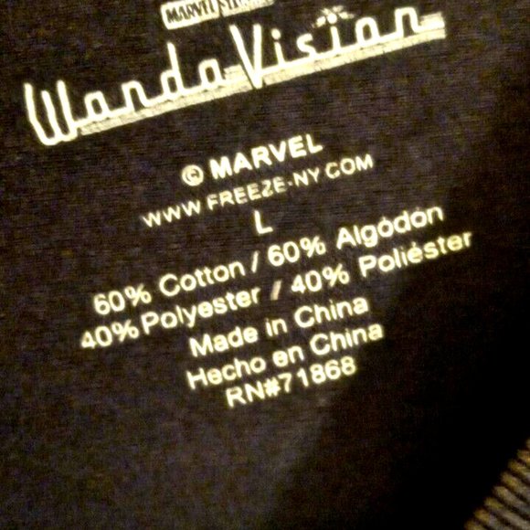 Wandavision T Shirt Womans marvel size large black graphic space - Picture 3 of 3
